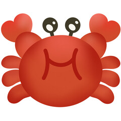 Sea crab hand drawn cartoon