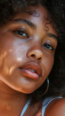 Black and White Portrait of a Beautiful Women Skincare Model