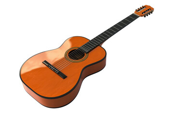 High-quality image of a classic wooden acoustic guitar, showcasing its natural finish and elegant design, perfect for music-related content.