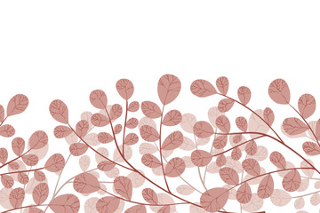 Floral frame with colorful exotic branches on white background. Ornate border with tropic leaves. Vector stock illustration for wallpaper, posters, card. Doodle style. Copy space