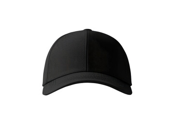 Minimalist black baseball cap isolated on transparent background. Classic headwear accessory for casual and sporty outfits. Perfect for customization.