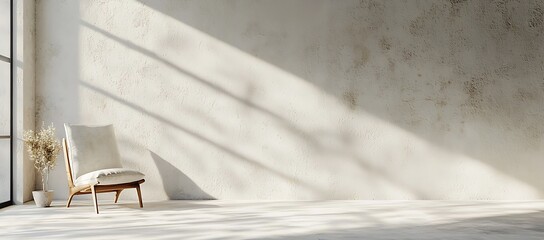 Obraz premium Serene Minimalist Interior with Natural Light and Cozy Chair