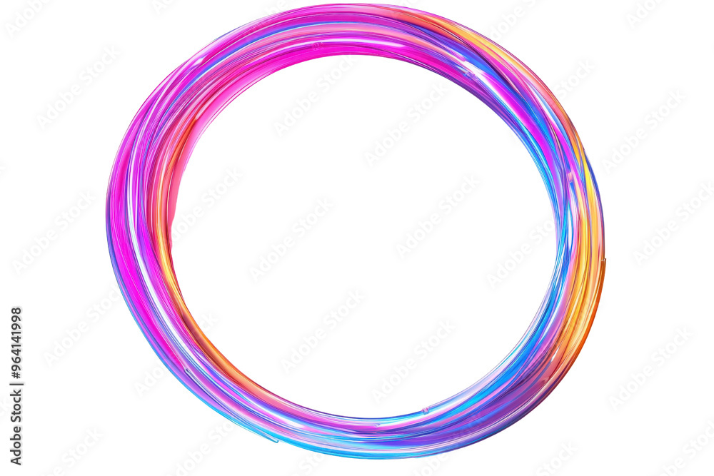 Wall mural vibrant circular light trail with a colorful gradient, creating a mesmerizing visual effect. perfect