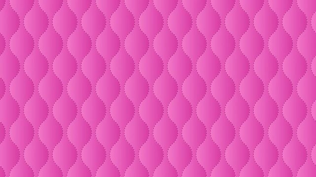 Upholstery quilted background animation. Pink leather texture sofa backdrop. 4K seamless loop animation