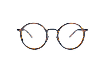 Vintage round eyeglasses with black frame isolated on transparent background. perfect for classic fashion and optical themes.