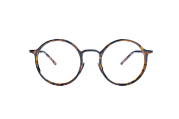 Vintage round eyeglasses with black frame isolated on transparent background. perfect for classic fashion and optical themes.
