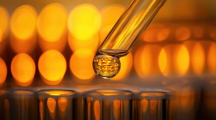 Glass microscope medicine laboratory science object chemical tube displaying 3D model of a virus