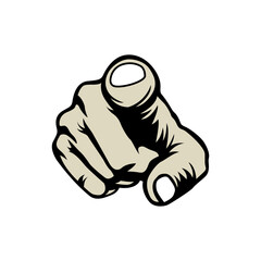 Hand pointing index finger for attention or instruction