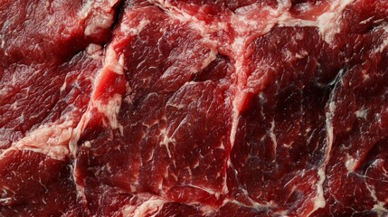 A Detailed CloseUp View of Fresh Raw Red Meat Beef Texture Ideal for Culinary Applications