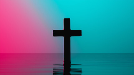 Calm Cross: Symbols of Peace in Water’s Mirror