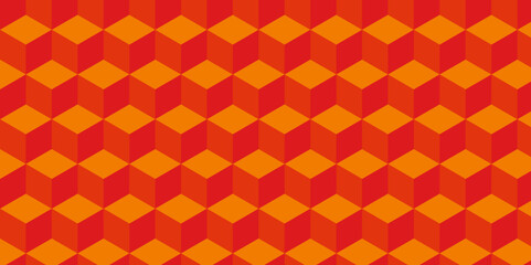 Abstract orange style minimal blank cubic. Geometric pattern illustration mosaic, square and triangle wallpaper.