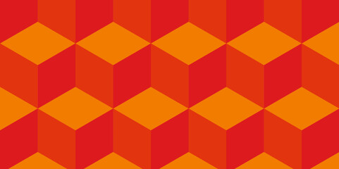 Abstract orange style minimal blank cubic. Geometric pattern illustration mosaic, square and triangle wallpaper.