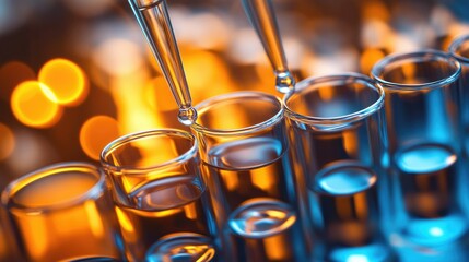 Glass microscope medicine laboratory science object chemical tube displaying 3D model of a virus