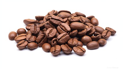 coffee beans isolated on white background for website or background 