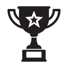 Trophy cup icon silhouette isolated on a white background,Eps 10.