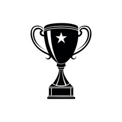Trophy cup icon silhouette isolated on a white background,Eps 10.