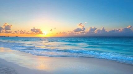 Obraz premium Sunrise over beach in Cancun