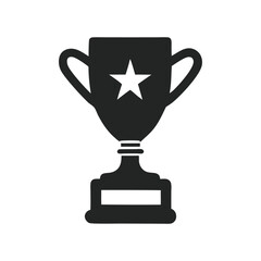 Trophy cup icon silhouette isolated on a white background,Eps 10.