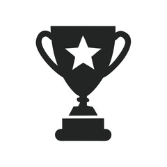 Trophy cup icon silhouette isolated on a white background,Eps 10.