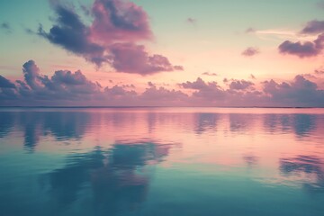 Fototapeta premium Tranquil Sunset Reflections Over Serene Waters