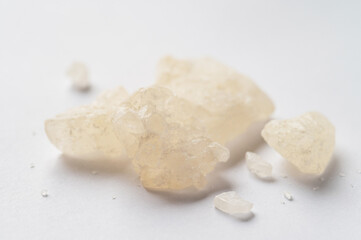 World Drug Day. World AIDS Day. crystal mephedrone designer drugs, bath salt on white background.