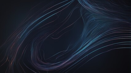 Abstract lines in dark space, creating a sense of movement and fluidity.