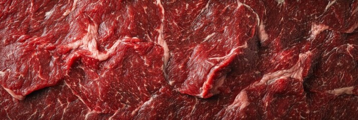 A detailed close up marbled raw beef texture background for cooking and aged steak pattern