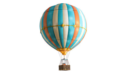 First hot air balloon replica ,isolated on a pure white background