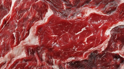 A detailed close up marbled raw beef texture background for cooking and aged steak pattern