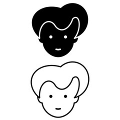 modern avatar icon, profile icon. User flat avatar icon, sign, profile male symbol, ui, ux, vector illustration