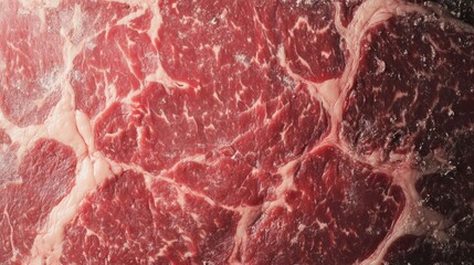 Obraz premium A detailed close up marbled raw beef texture background for cooking and aged steak pattern