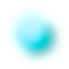 Cyan blue blur gradient light leak. Isolated element background.