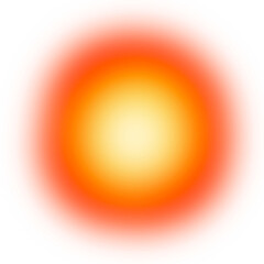 Red sun gradient light leak. Isolated element background.