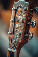 close up of a guitar