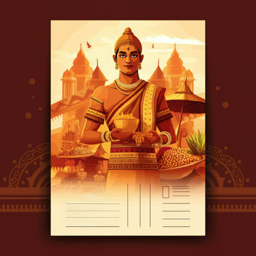 Sinhala Hindu New Year Post Background Illustration Art.