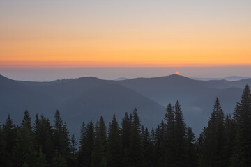 sunrise in the mountains