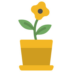 flower pot flat icon