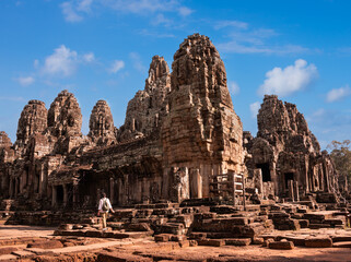 Bayon temple, ancient temple ruins in Cambodia