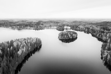 Misty Autumn Morning Over A Lake