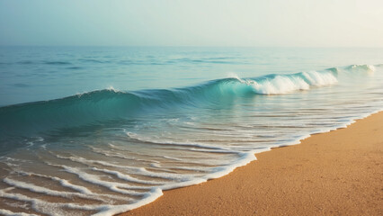 Obraz premium Sand and soft blue ocean wave. Generative AI