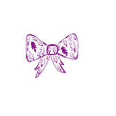 Purple christmas tree art bow