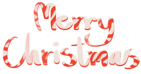 Candy Cane Merry Christmas Text - Festive Holiday Typography