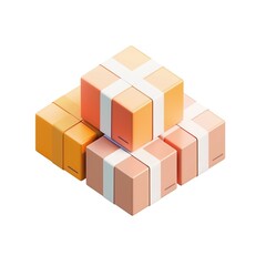Fototapeta premium Parcels icon white background, 3D Rendering, isometric