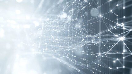 Obraz premium A sleek grey and white abstract technological background, illustrating high-tech connectivity, digital communication, and modern science in a futuristic design