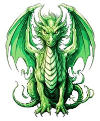 Obraz premium Majestic dragon with outstretched wings.
