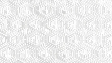 Abstract Geometric White Hexagon Pattern, White, Geometric, Abstract, Pattern