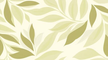 Abstract Green Leaf Pattern on a Light Background, botanical, pattern, design