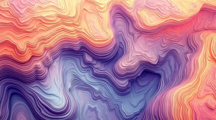 Abstract Layered Topography in Vibrant Hues, abstract art, digital art, layered art