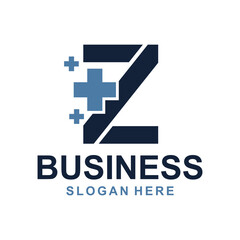 Obraz premium Letter Z Medical Plus modern logo design. Logo for pharmacy, business, and etc, suitable for your company