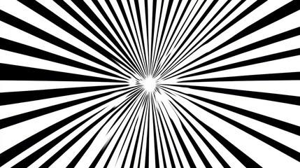 Black and White Striped Radial Pattern, Abstract Art, Design, Optical Illusion, Geometric Shapes